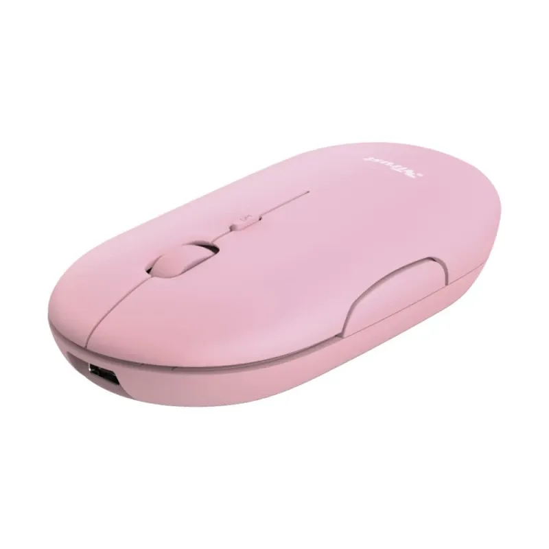 Rato Wireless Trust Ultrafino Recarregável PUCK - Rosa