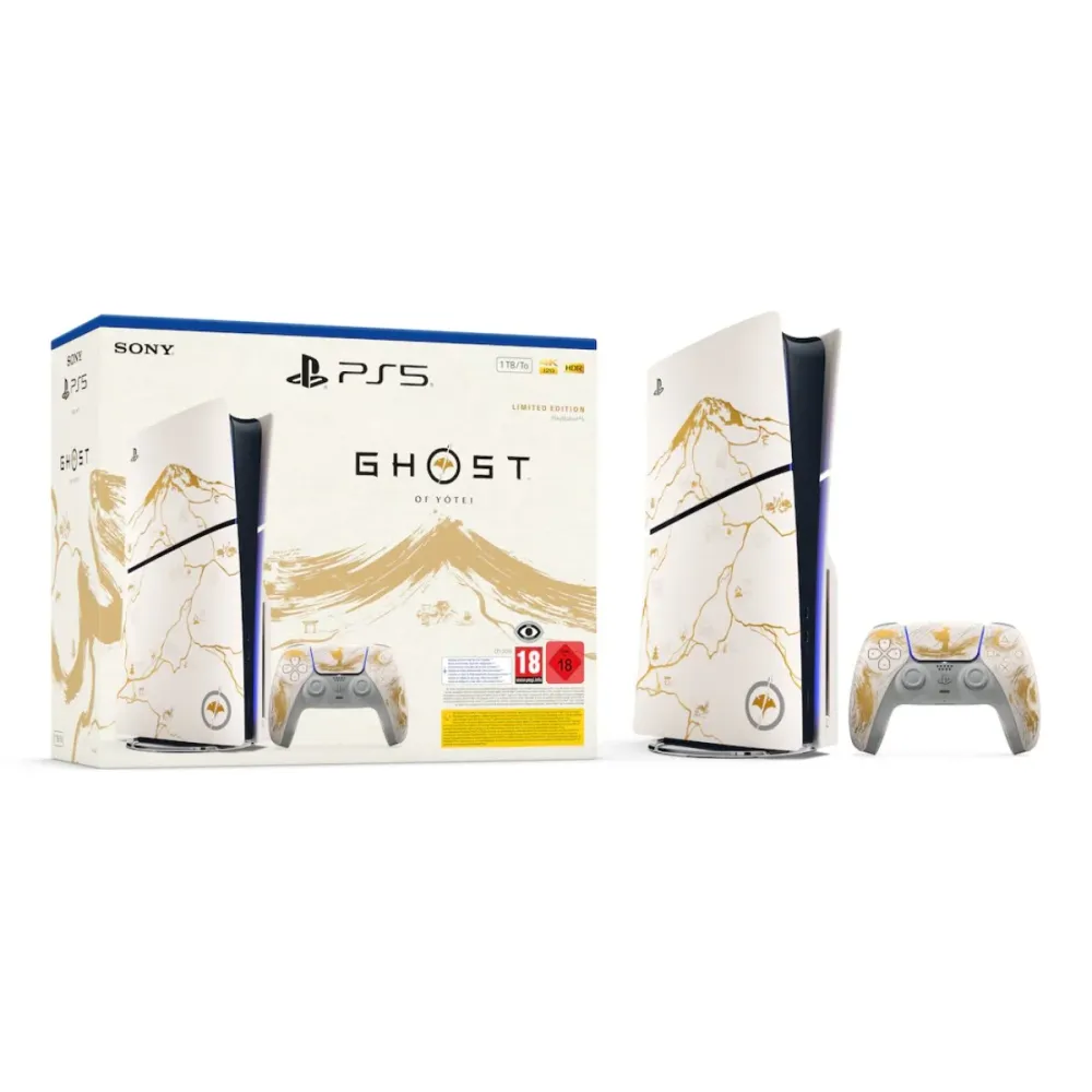 Consola Sony PlayStation 5 Slim PS5 Standard + Ghost of Yōtei Edição Limitada Dourada