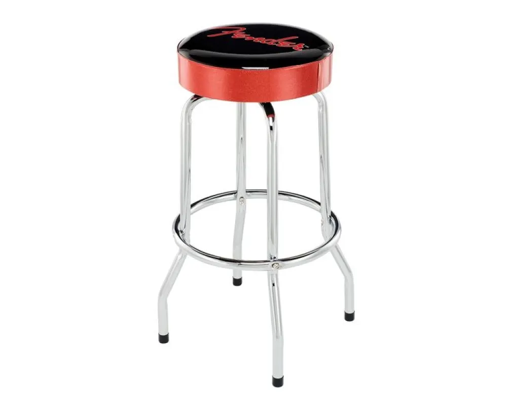 Fender Red Sparkle Logo Barstool, Black/Red Sparkle, 30 inch