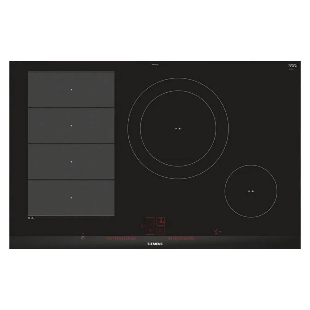Placa de Cozinha de Indução Siemens EX875LEC1E iQ700 80cm 4 Zonas 7400W Preta - Recondicionado