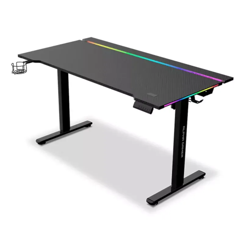 Mesa Gaming Alpha Gamer Zorya RGB com Sistema de Elevação Preta