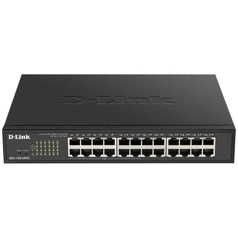 D-Link DGS-1100-24PV2/E Switch Gerido 24 Portas Gigabit 12 Portas PoE