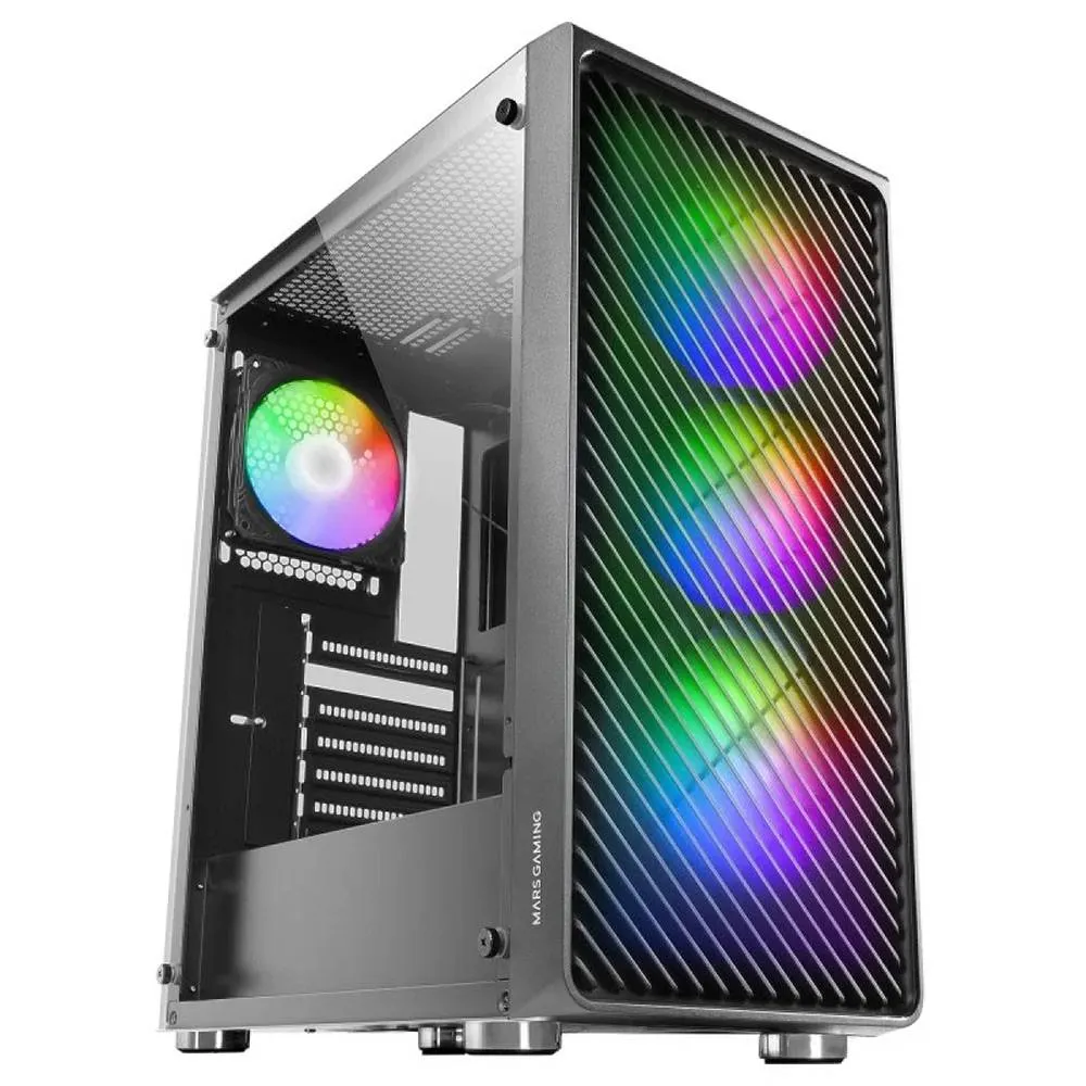 Caixa ATX Mars Gaming MC-F RGB Vidro Temperado Preta