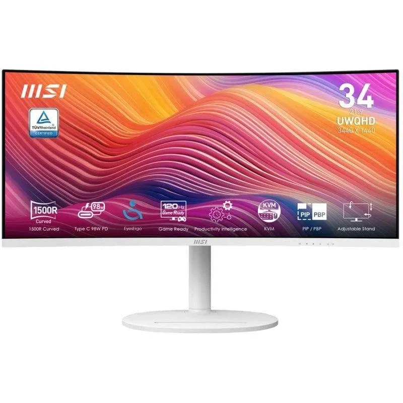 Monitor MSI Modern MD342CQPW 34" UltraWide QuadHD 120Hz VA Curvo USB-C 1ms