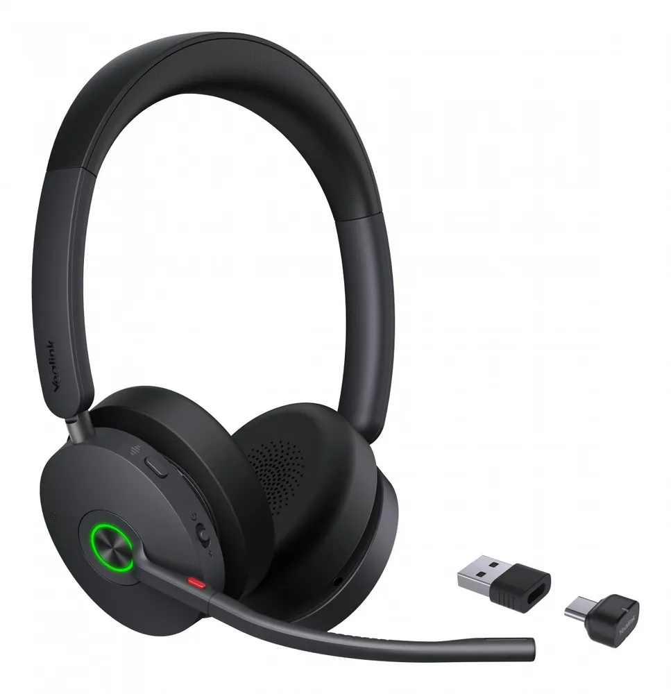 Auriculares Yealink BH74 UC sem fios Bluetooth com Cancelamento de Ruído, Microfone, USB-C/A, preto