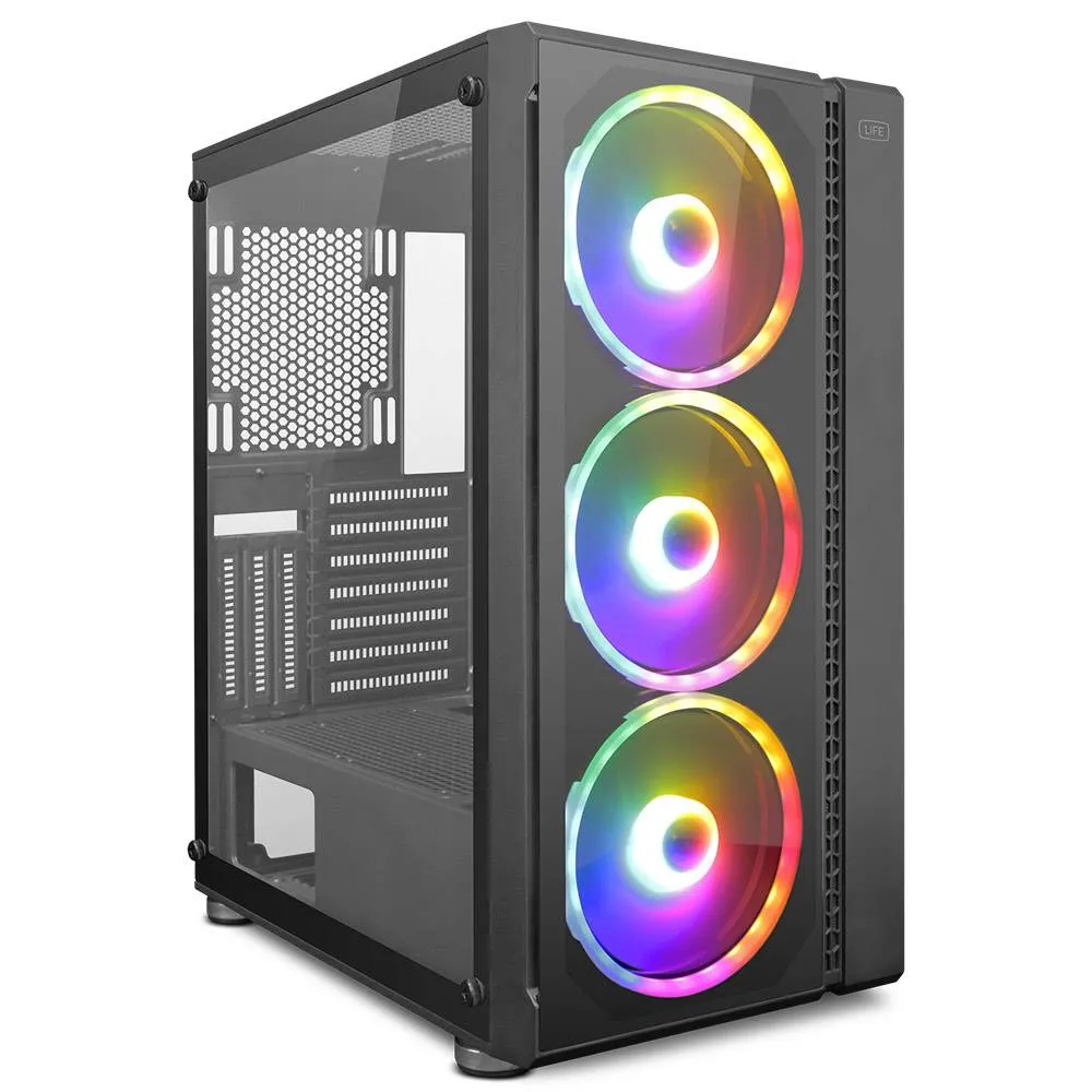 Caixa Extended-ATX 1Life c:lumy ARGB Vidro Temperado Preta