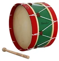 Bombo Tradicional Adamastor Nº5 Verde/Aro Vermelho 40cm