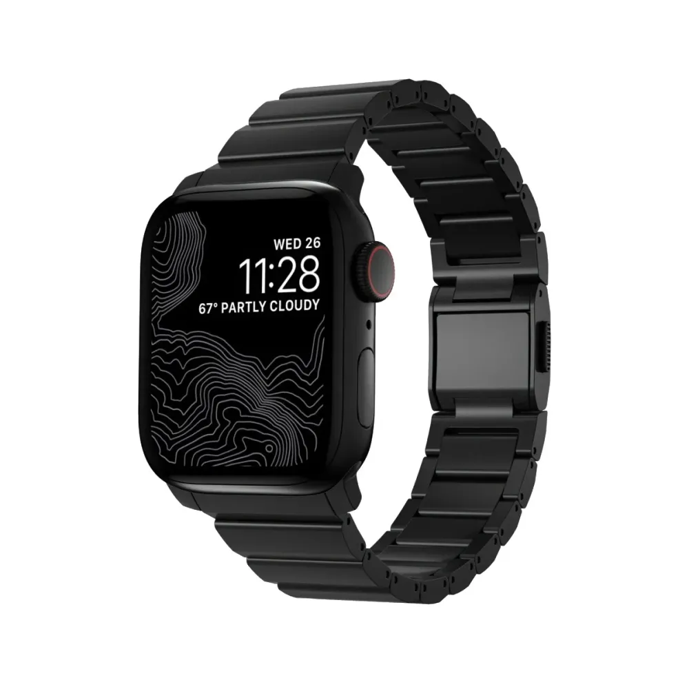 Bracelete Nomad Titanio Apple Watch V2 42/44/45mm Preto