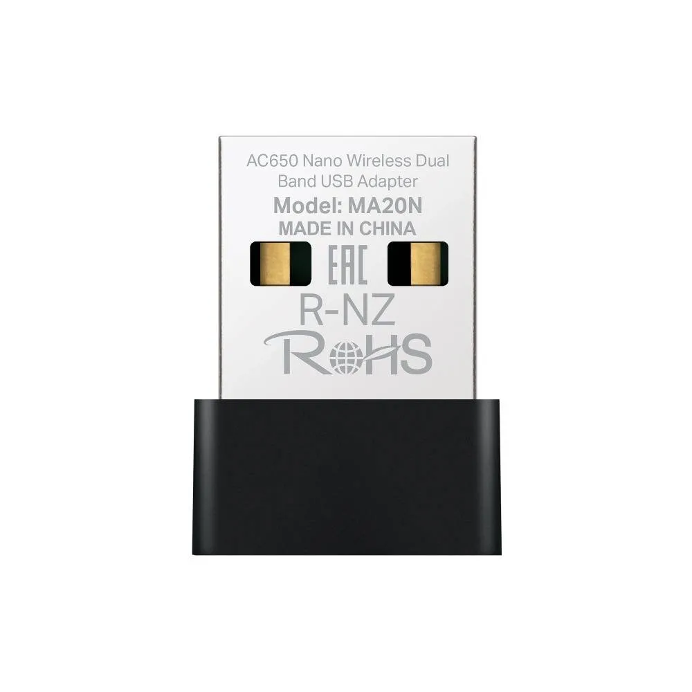 Adaptador de Rede USB Mercusys MA20N AC650 Nano Wireless Dual Band