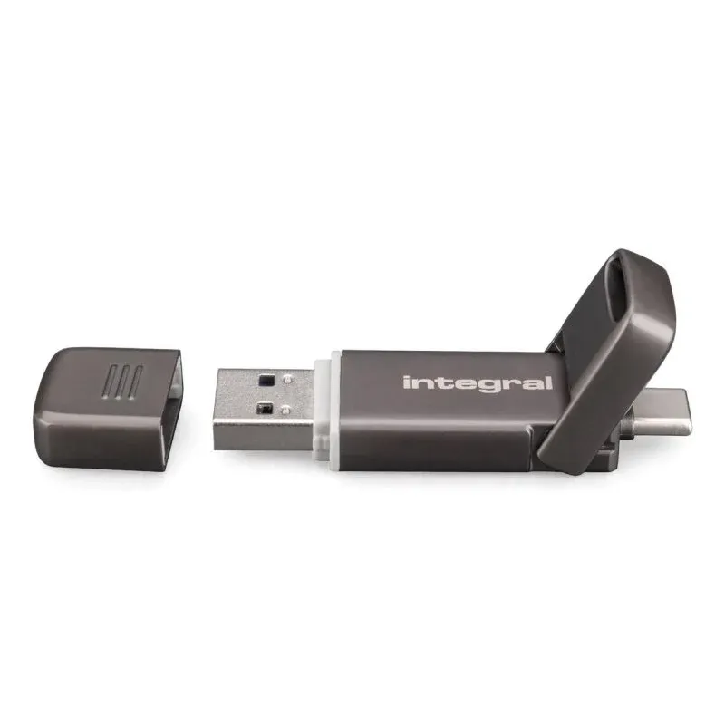 Disco Rígido Disco Duro Integral INUSSD1TBSLIMXDL3.2 1TB SSD Externo 550MB/s Dual USB Bronze