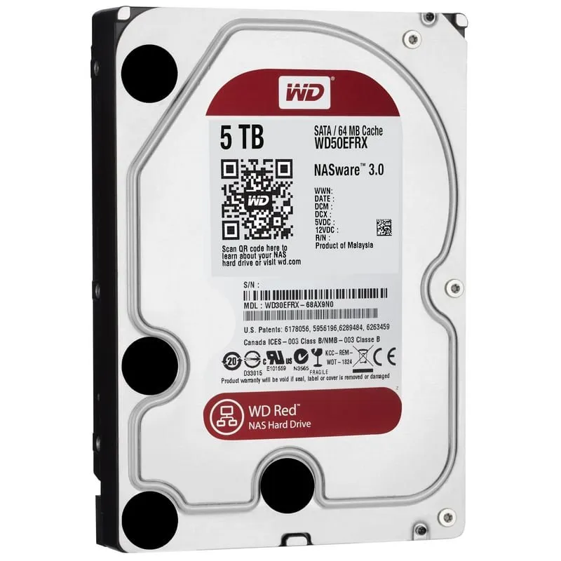 Disco Rígido Disco Duro WD Red 5TB SATA3 NAS 3,5" 64MB Recondicionado