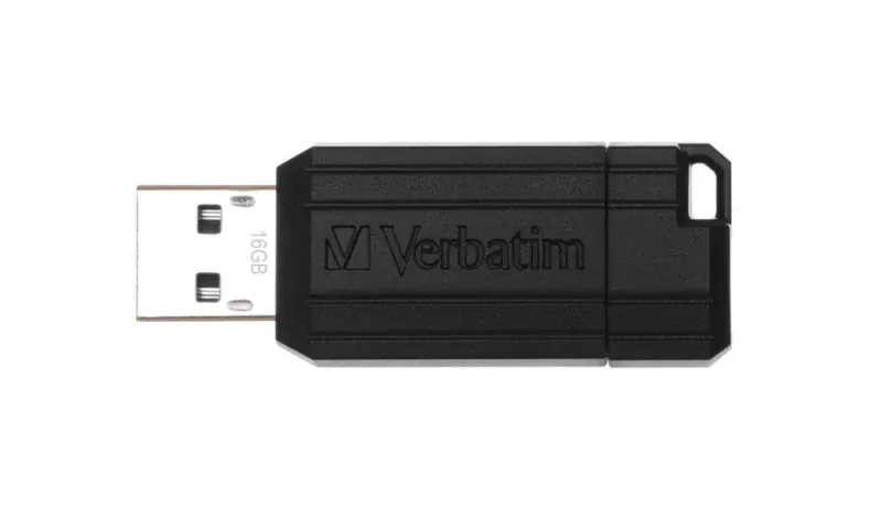 PEN VERBATIM 16GB USB 2.0 PINSTRIPE BLACK