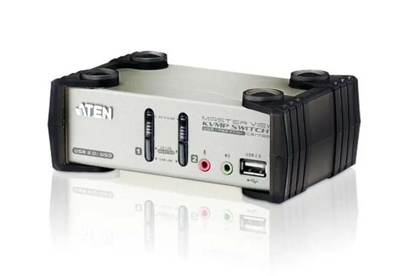 Aten CS1732B-AT-G 2P PS/2-USB VGA/Audio KVMP Comutador CS1732B-AT-G