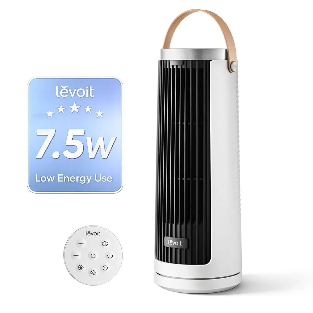 Mini Coluna de Ar Portátil Ultraeficiente Levoit Windi Mini Plus 7.5W c/ Bateria 2200mAh (Autonomia até 20h) Branca