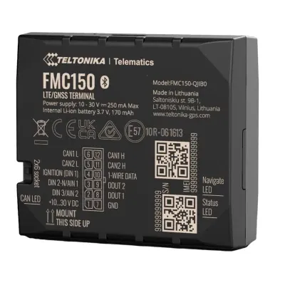Localizador de veículos Teltonika FMC150 4G LTE GPS IP41 Preto