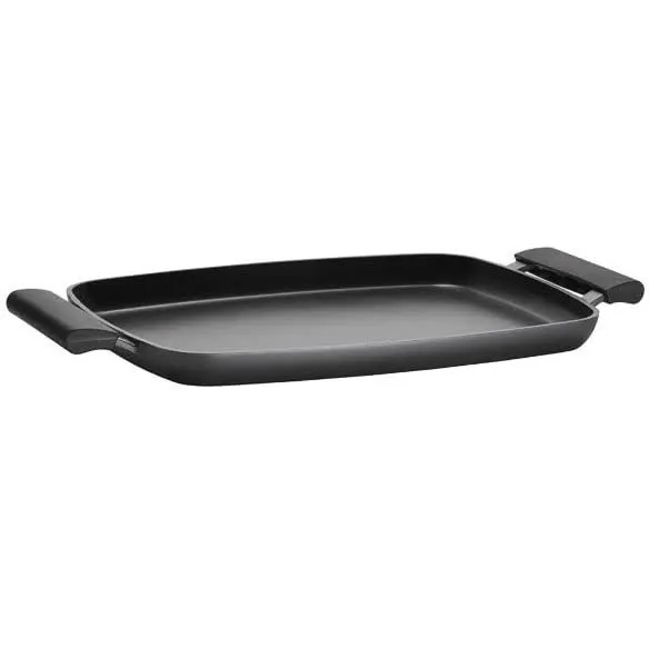 Placa Para Grelhar Aço Inox 36X24Cm Preto 18236