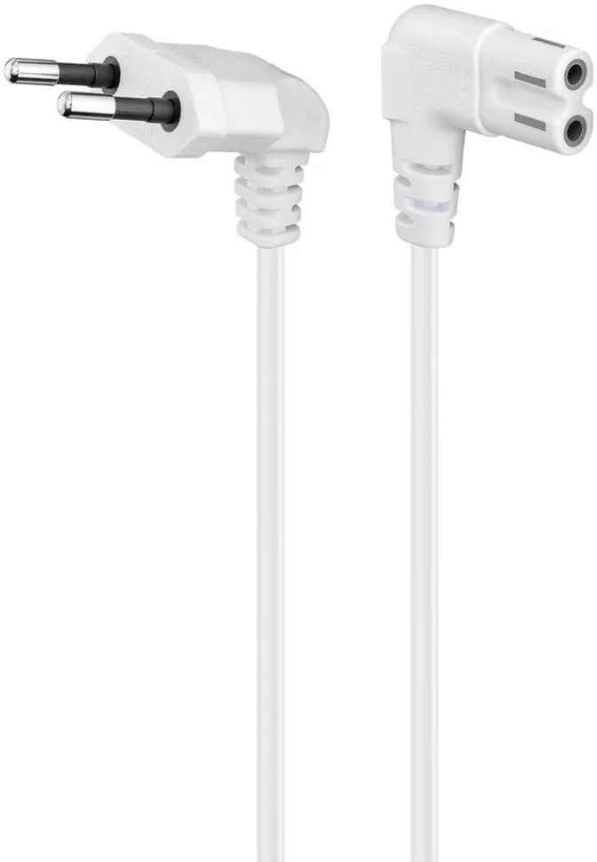 Cabo de Alimentação Ewent IEC C7 Ewent 90º 1.8m Branco