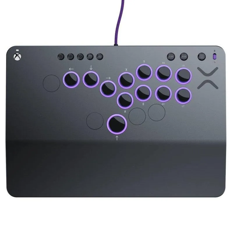 PDP Victrix Pro KO Leverless Fightstick USB com 16 Botões e RGB para Series X / PC Cinzento