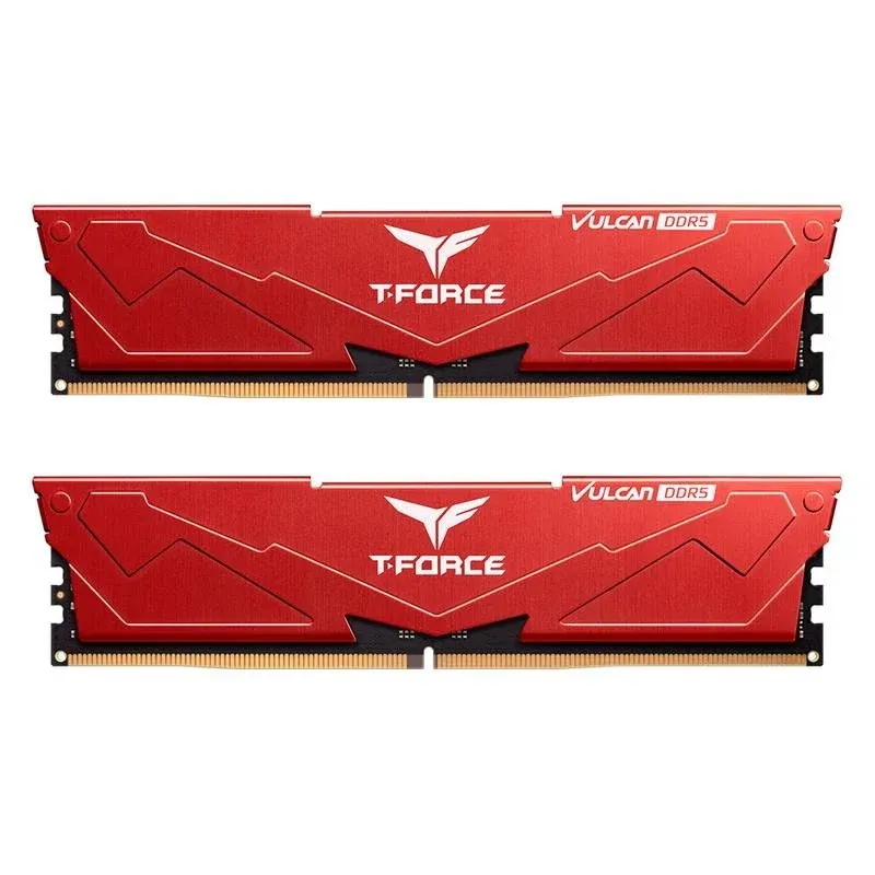 Memória RAM Team Group VULCAN 32GB 2x16GB DDR5 6000MHz CL30 XMP Vermelho