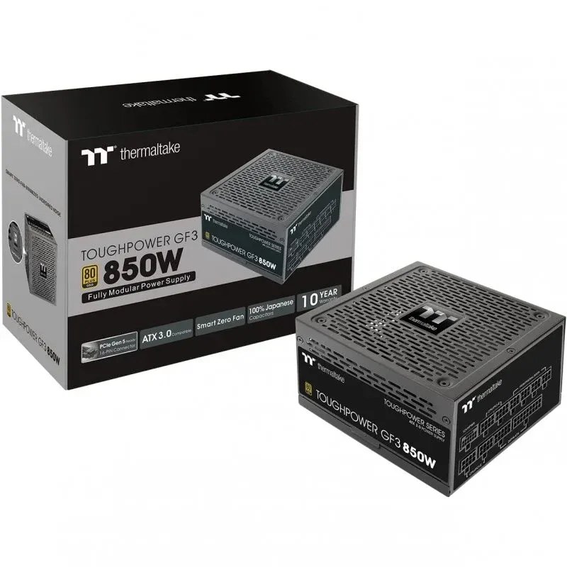 Fonte Alimentação Thermaltake Toughpower GF 3 850W PCIe Gen 5.0 80 Plus Gold Full Modular