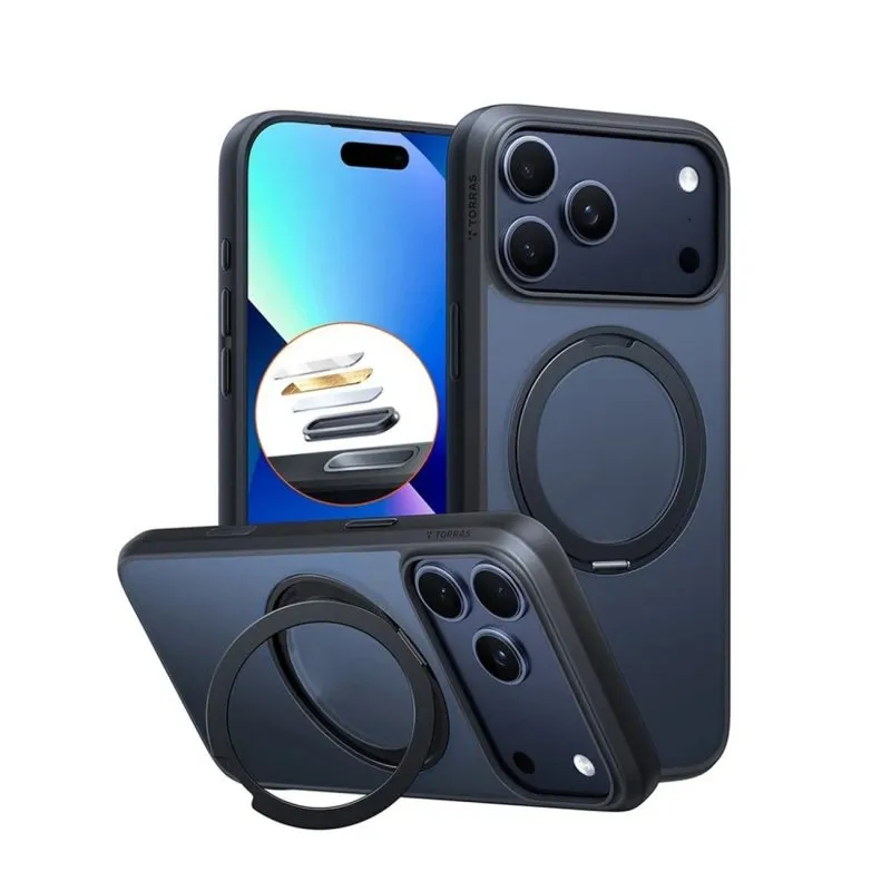Funda para telemóvel Torras Ostand Pro Series Suporte Magnético Preto para iPhone 17 Pro