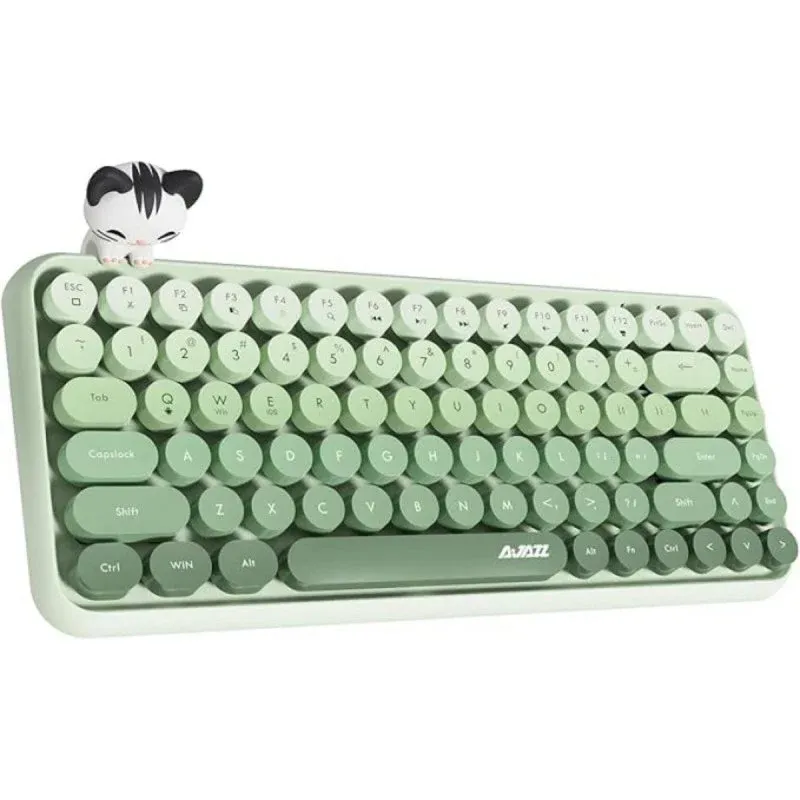 Ajazz 308i Teclado Ergonómico e Compacto Sem Fios Layout ANSI Verde