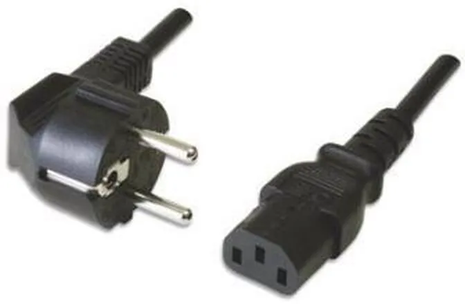 Cabo de Alimentação Ewent EC1902 Shuko Plug > IEC, Angled 90°, 5m Preto
