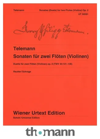 Wiener Urtext Edition Telemann Sonaten zwei Flöten