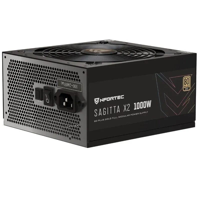 Fonte Alimentação Nfortec Sagitta X2 PCIe 5.1 ATX 3.1 1000W 80 Plus Gold Full Modular