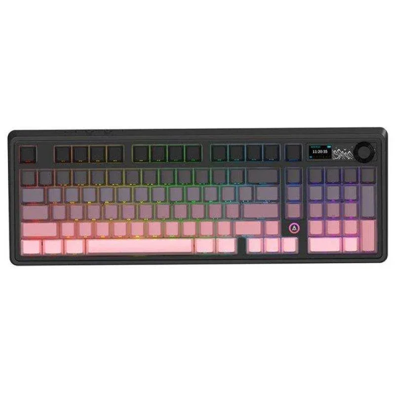 Teclado Ajazz AK980 V2 mecânico compacto layout ANSI com ecrã TFT 1,14" e triple modo