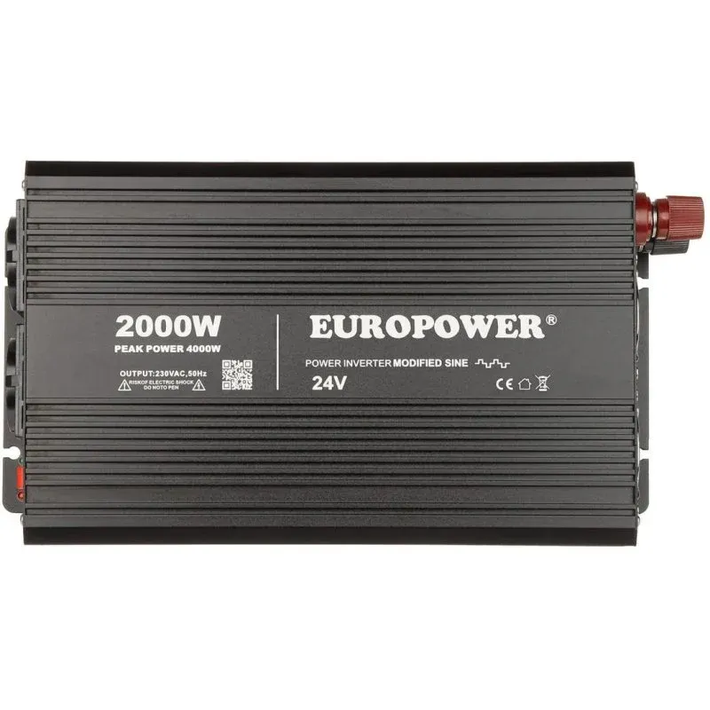 Fonte Alimentação Fonte de Alimentação Europower INV/24/2000/MS/S 2000W Eficiência 88% USB Duplo Schuko