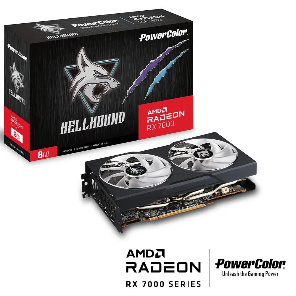 Placa Gráfica Powercolor AMD Radeon RX 7600 RDNA 3 Hellhound 8GB GDDR6