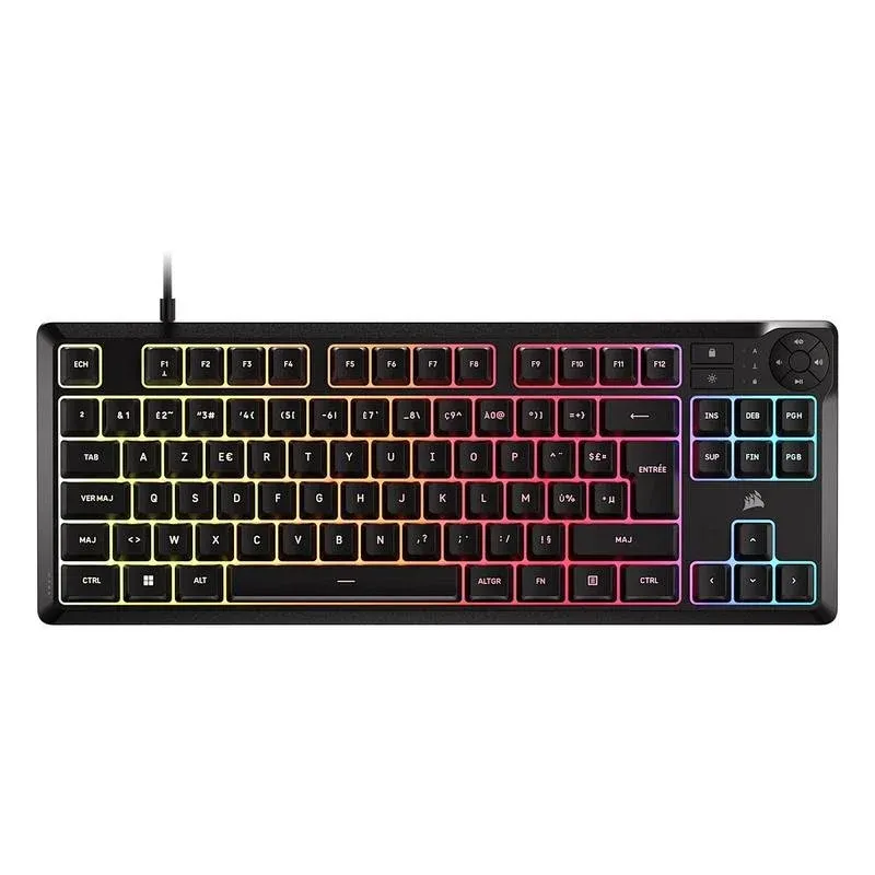 Teclado Corsair K55 Core TKL de membrana compacto RGB AZERTY