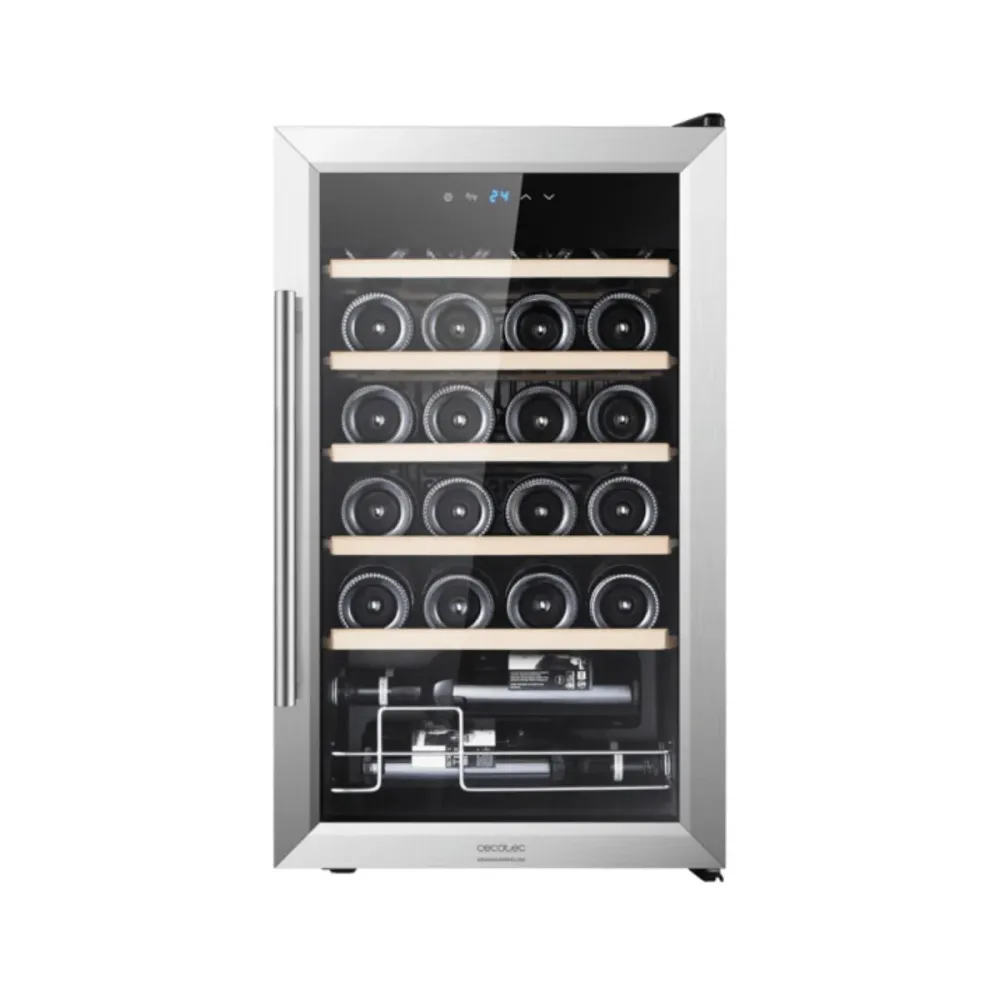Cave de Vinho Cecotec Bolero GrandSommelier 2450 Inox Compressor 24 Garrafas Preta - 00125