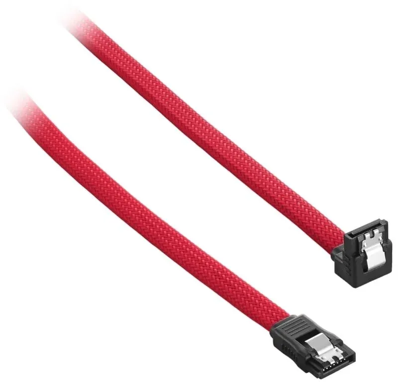 Cabo SATA III 90º CableMod ModMesh 30cm - Vermelho
