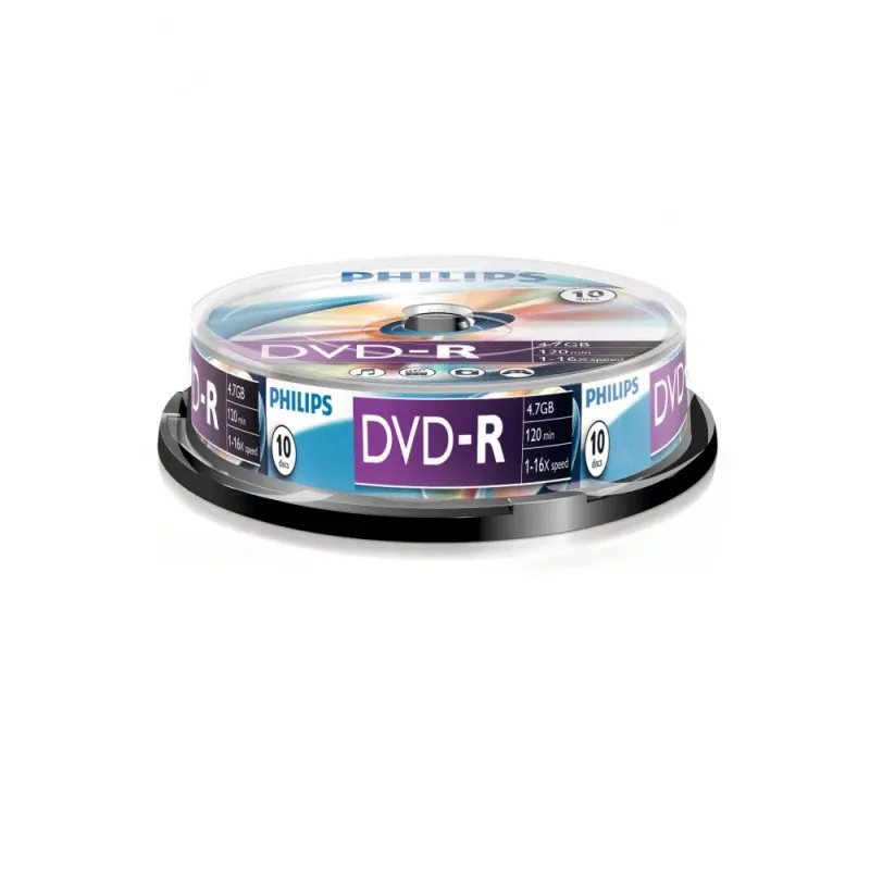 Philips DVD-R 4,7GB 16x Cakebox (10 unidades)