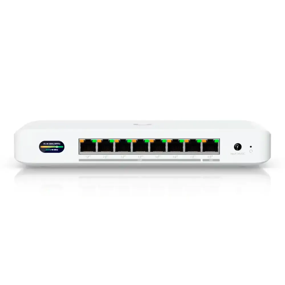 Switch de Rede Ubiquiti Device Bridge (35W) com 1 Porta 10GbE + 7 Portas 2.5GbE Smart Managed PoE+