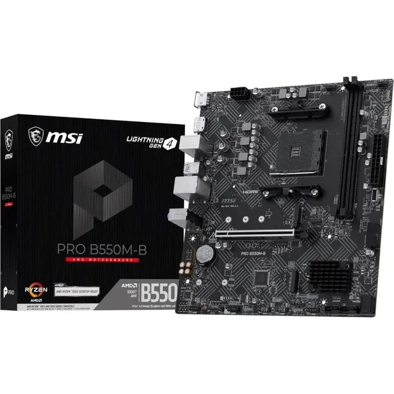 Motherboard MSI PRO B550M-B B550 AM4 DDR4 micro ATX PCIe 4.0 64GB RAM