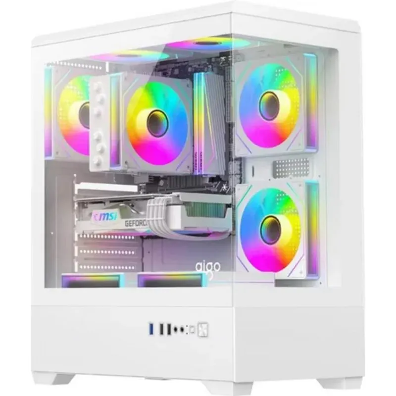 Caixa de Computador Caixa PC Darkflash C365 Midi Tower Branca com 5 Ventoinhas