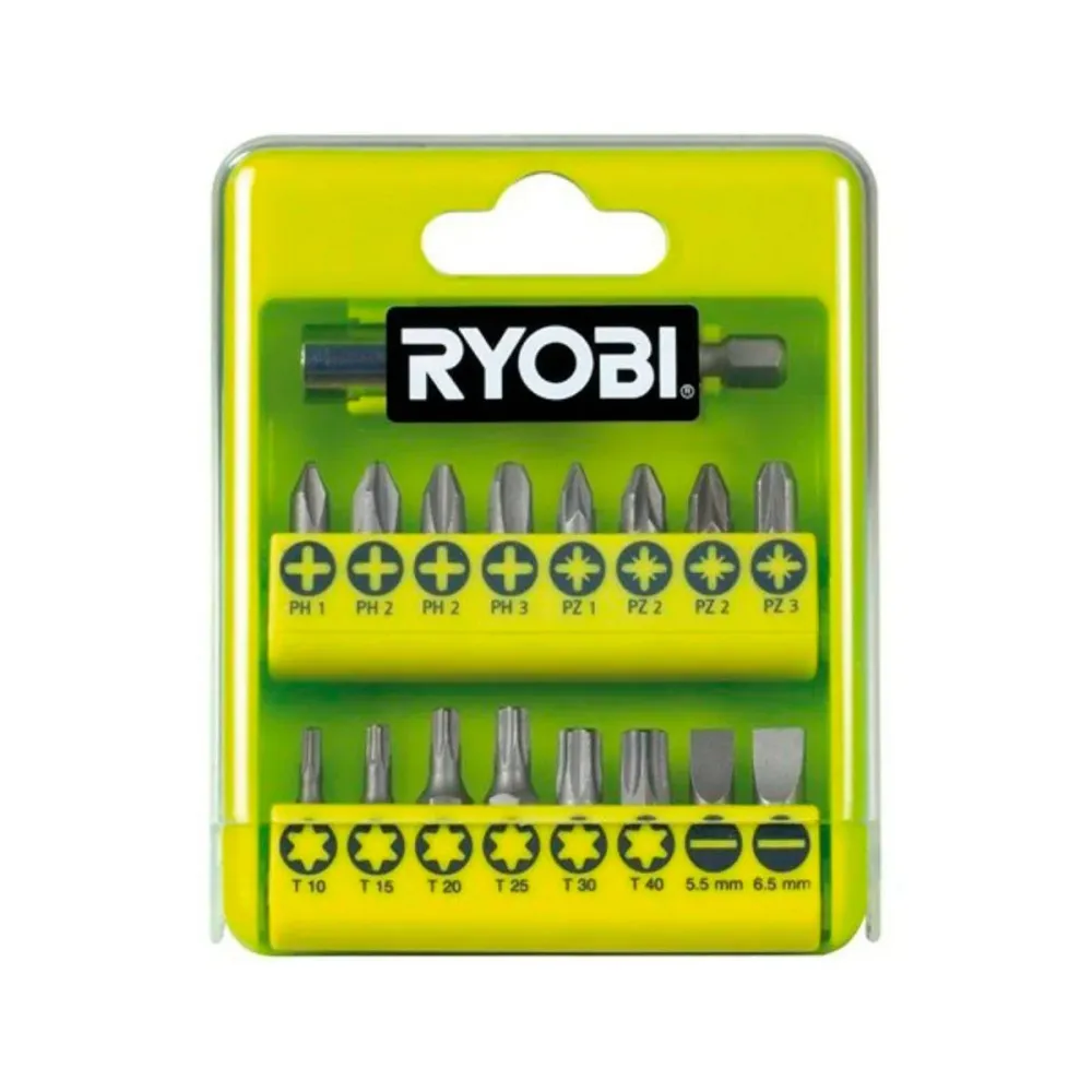Estojo de 21 Pontas para Aparafusar Ryobi RAK17SD