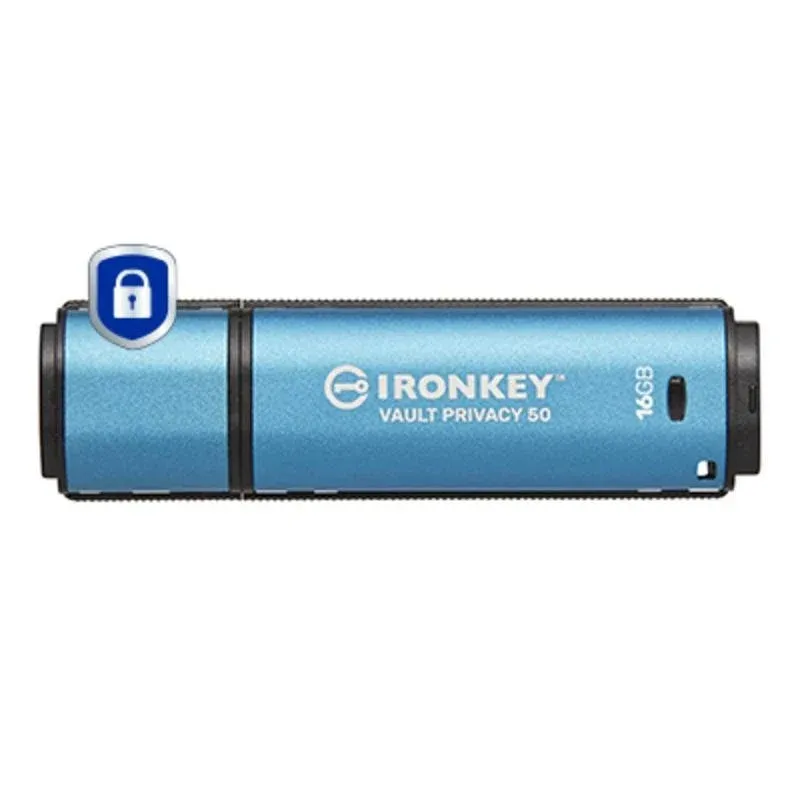 Unidade Flash Kingston IronKey IKVP50 16GB USB-A AES-256 FIPS 197 IPX8