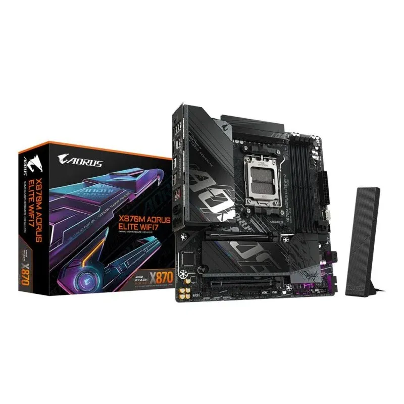 Motherboard Gigabyte X870M AORUS ELITE X870 AM5 DDR5 Micro ATX WiFi 7 USB4 PCIe 5.0 2.5GbE M.2 RAID