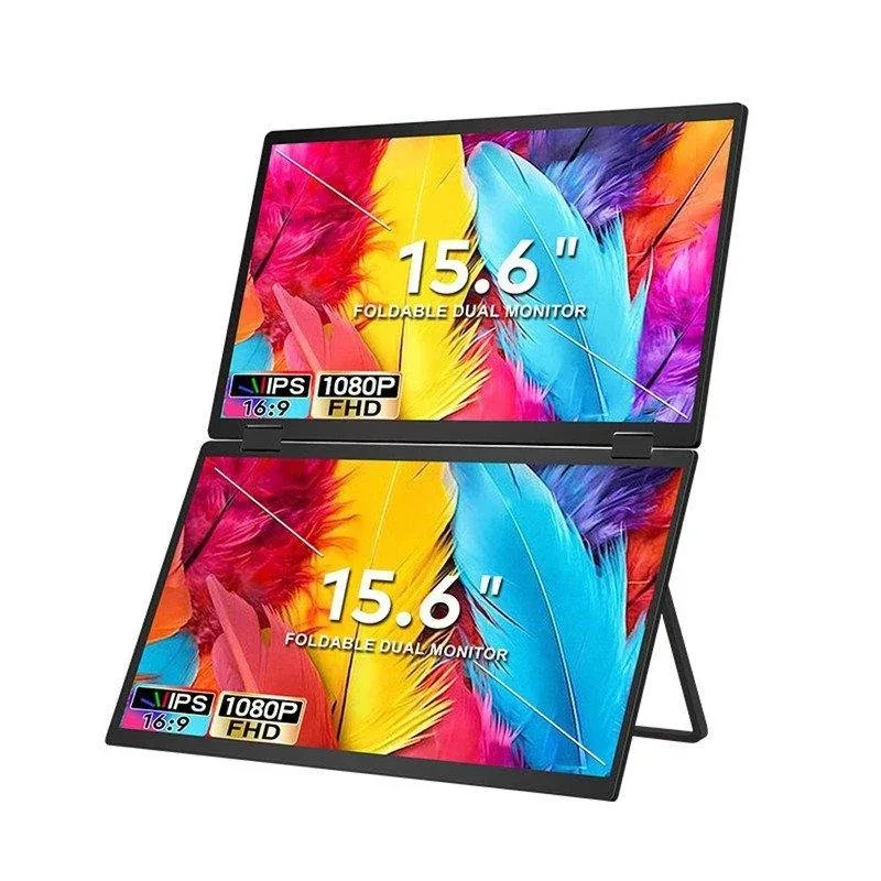 Monitor FOPO T01 15,6" FullHD 60Hz IPS Duplo USB-C Mini HDMI Portátil Dobrável Preto