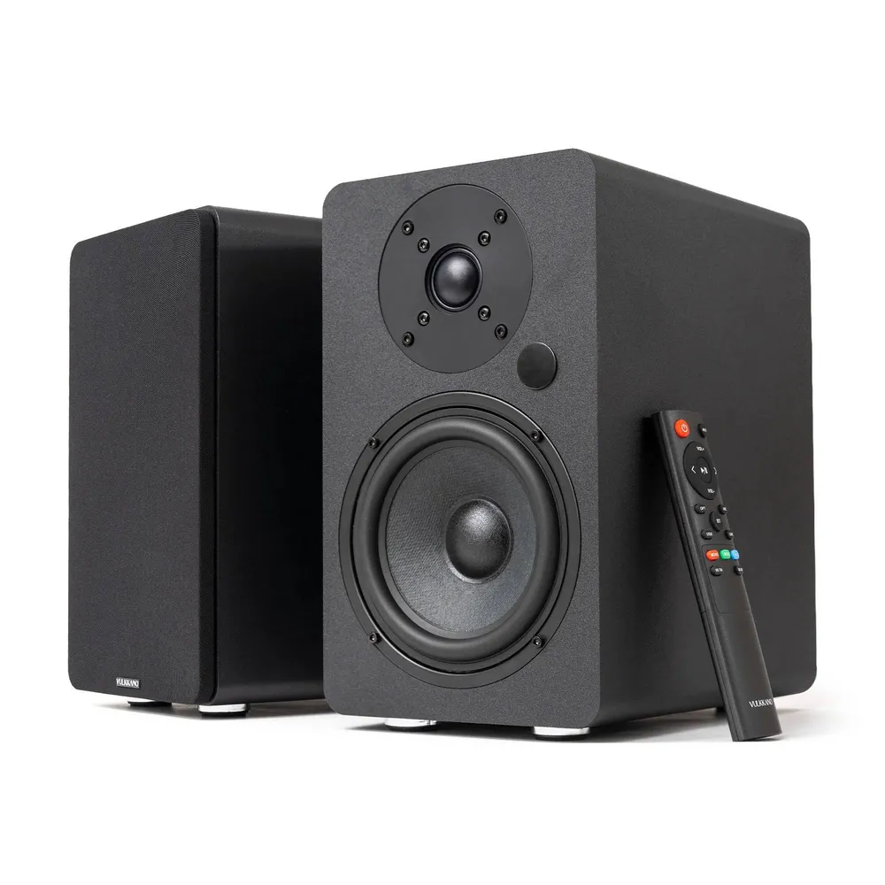 Colunas Hi-Fi Vulkkano A5 ARC MKII Studio 2.0 Bluetooth HDMI ARC 100W RMS Pretas
