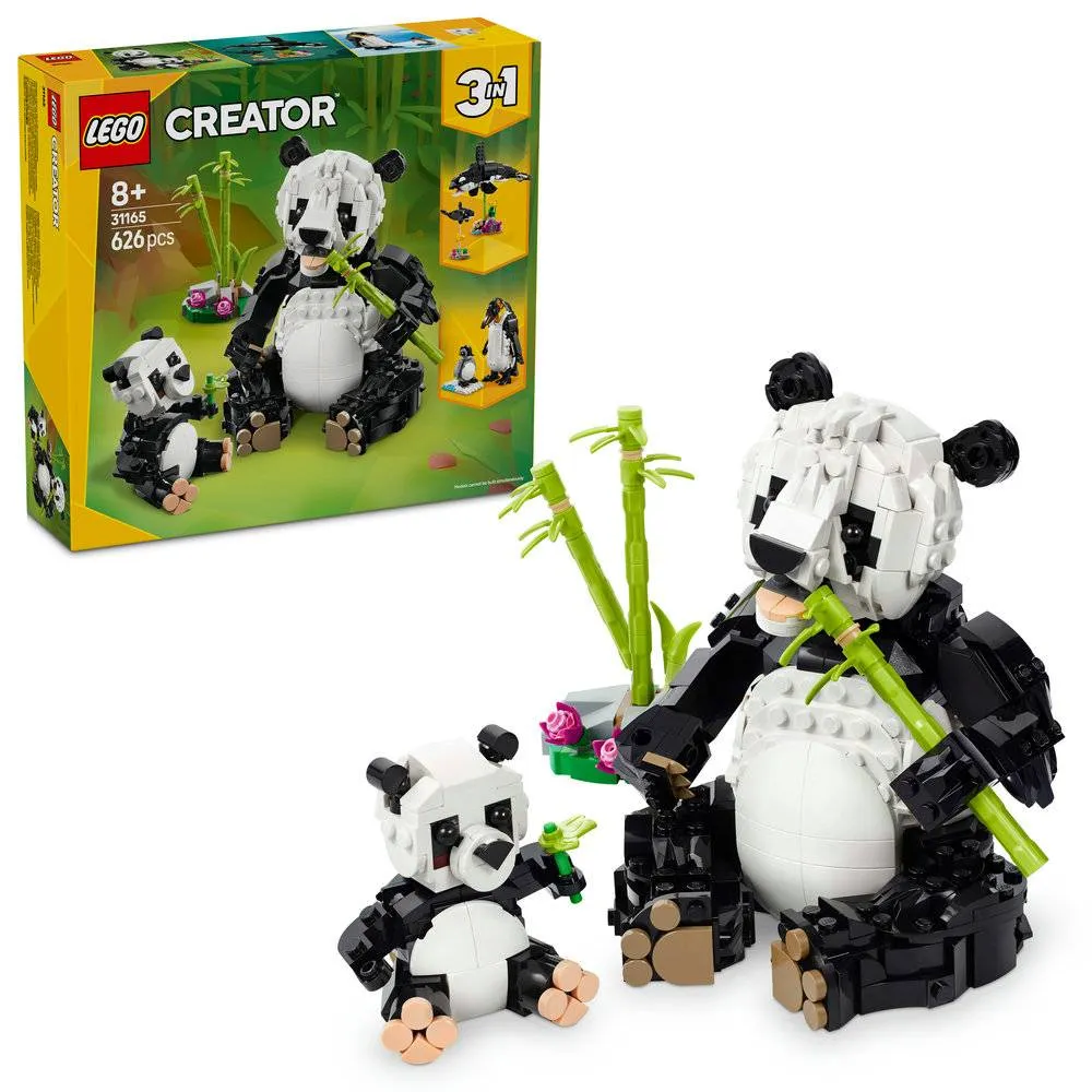 LEGO Creator 3-in-1: Animais Selvagens: Família de Pandas | Idades 8+ | 626 Peças | Item 31165