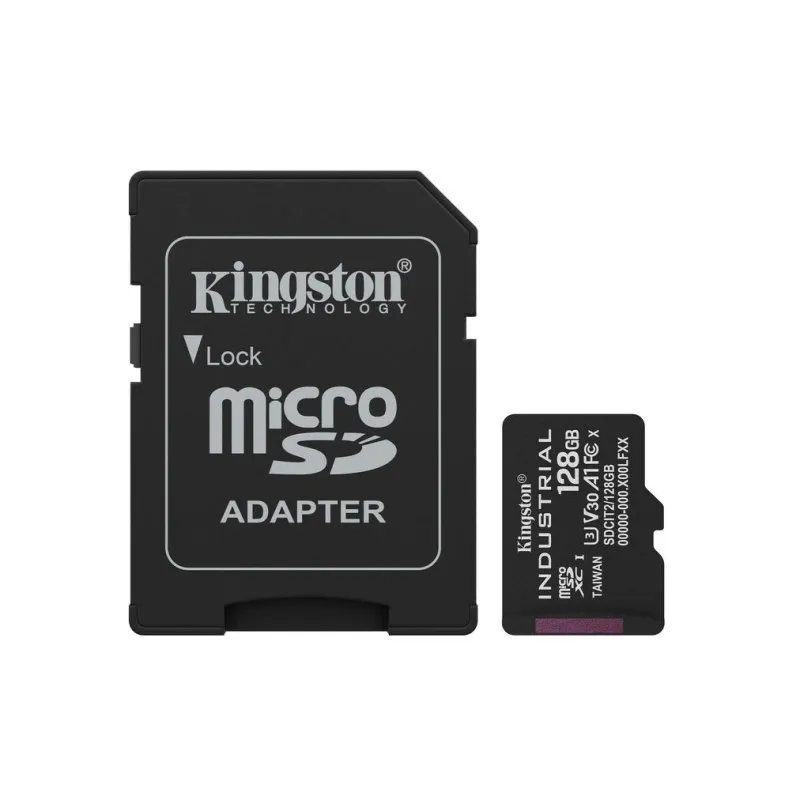 Cartão Kingston microSDXC Industrial 128GB UHS-I Classe 10 pSLC com adaptador SD