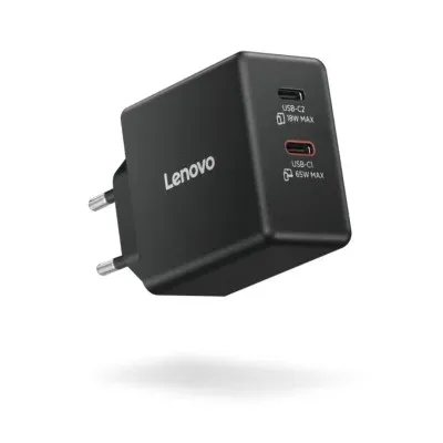 Carregador Lenovo Dual USB-C 65W c/Cabo USB-C 1.5M Preto