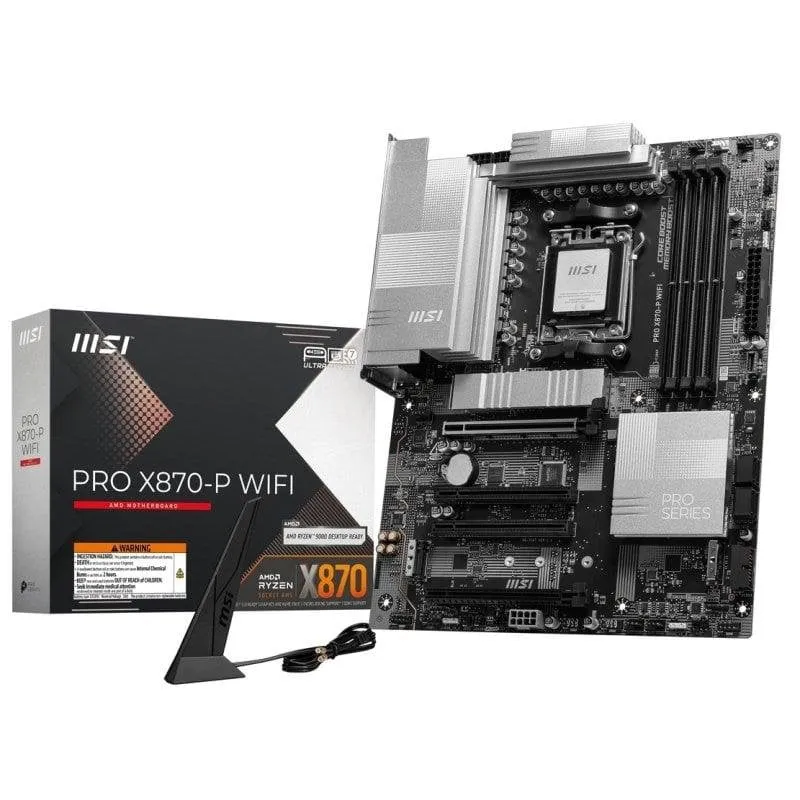 Motherboard MSI PRO X870-P WIFI AMD X870 AM5 DDR5 ATX WiFi 7 PCIe 5.0 5GbE M.2 RGB