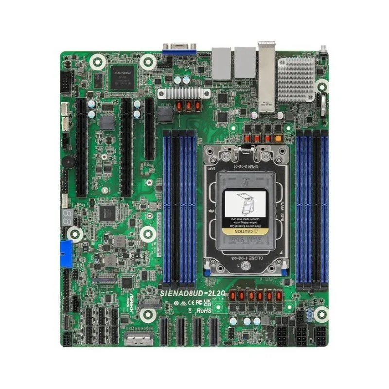 Motherboard AsRock SIENAD8UD-2L2Q AMD SP6 DDR5 Micro ATX PCIe 5.0 25GbE Server