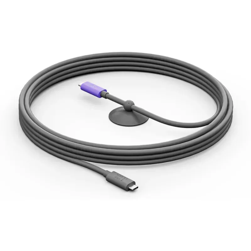 Logitech - Cabo USB - 24 pin USB-C (M) para 24 pin USB-C (M) - USB 3.1 Gen 2 - 5 m - para MeetUp 2